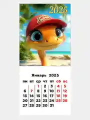 Вишнёвый календарь 2025 магнитный, отрывной