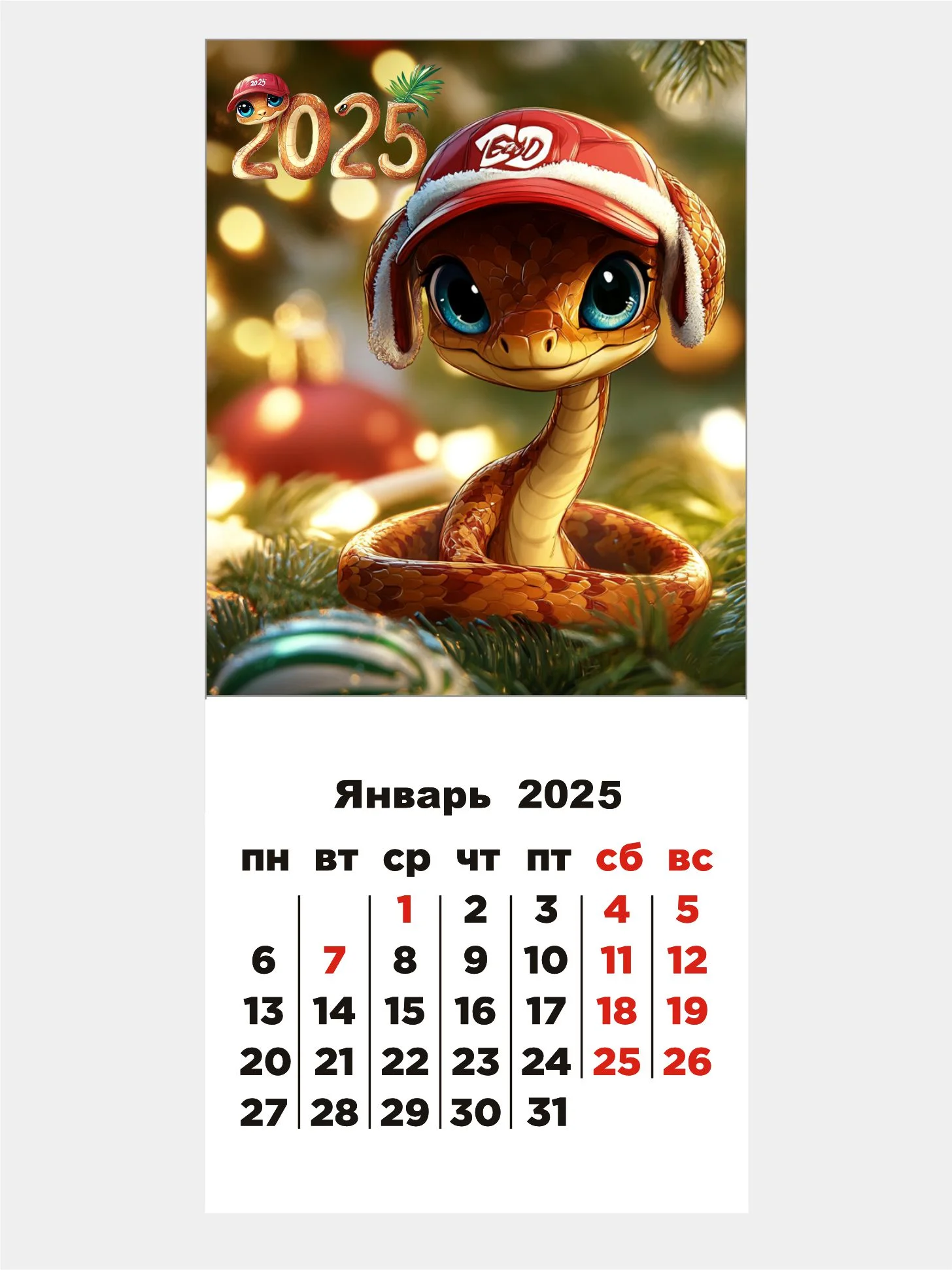 Голубой календарь 2025 магнитный, отрывной