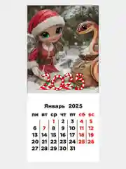 Зеленый календарь 2025 магнитный, отрывной