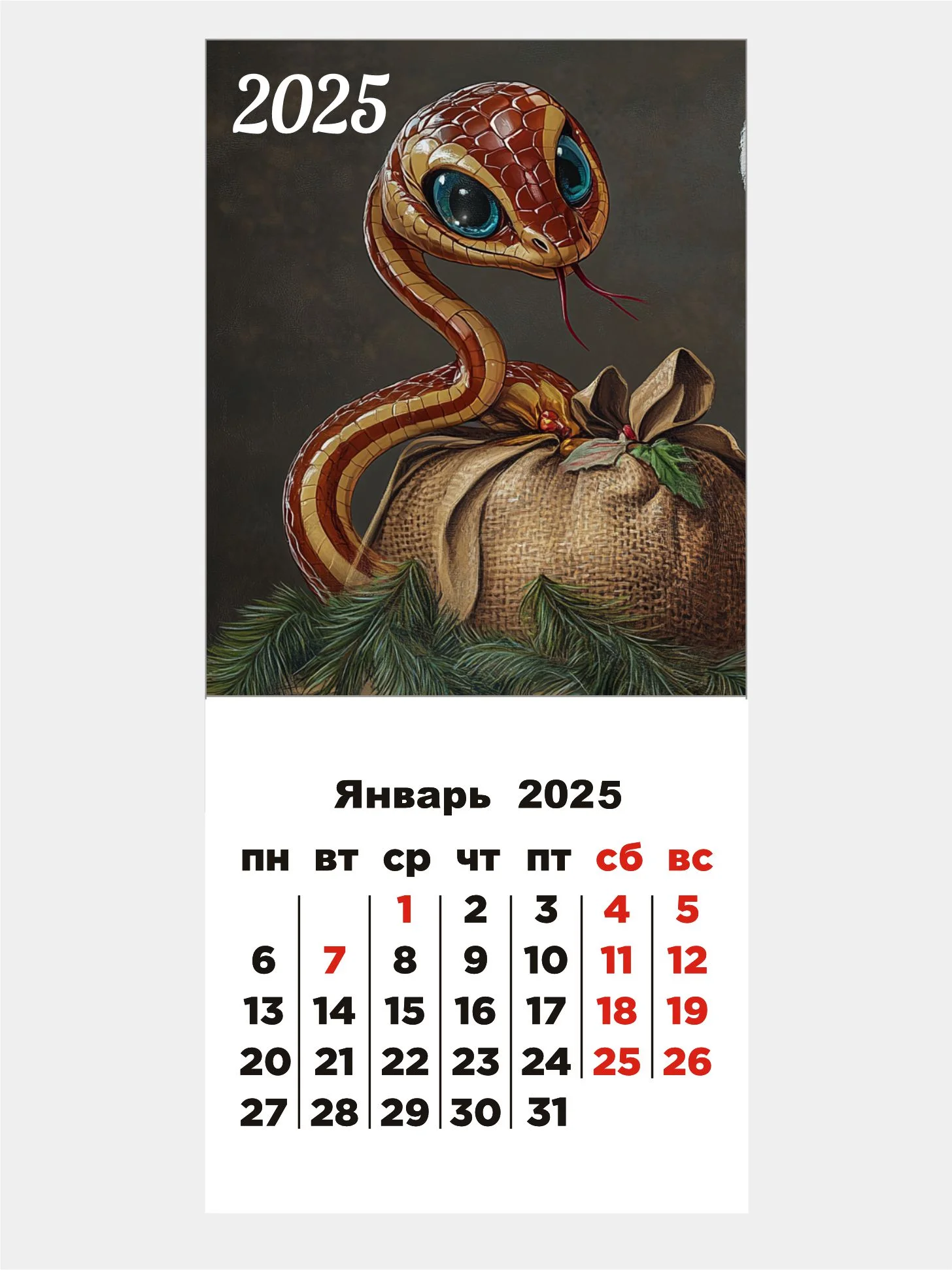 Конфетный календарь 2025 магнитный, отрывной