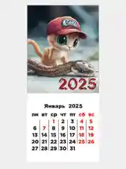 Красный календарь 2025 магнитный, отрывной
