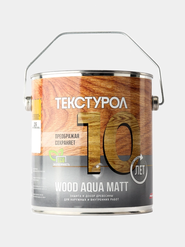 Текстурол WOOD AQUA MATT, защитно-декоративное средство на водной основе, Дуб, 2,5 л