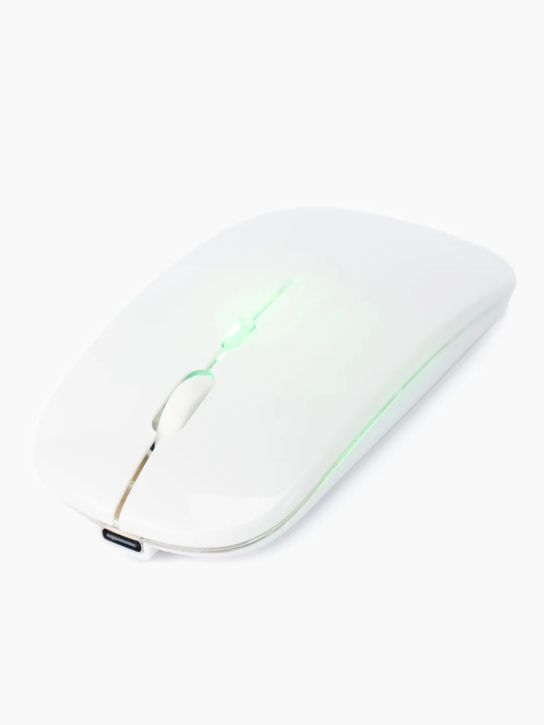 Белый мышь компьютерная, бесшумная, беспроводная, RGB-подсветка, USB зарядка