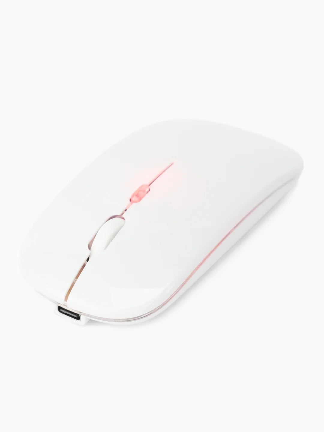 Белый мышь компьютерная, бесшумная, беспроводная, RGB-подсветка, USB зарядка