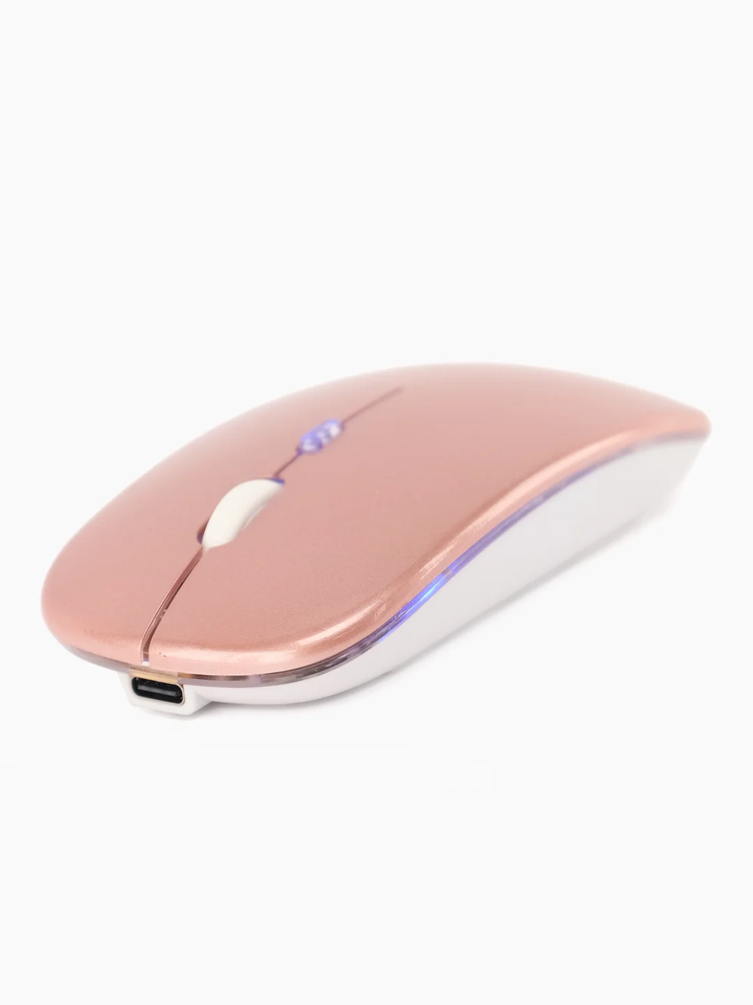 Розовый мышь компьютерная, бесшумная, беспроводная, RGB-подсветка, USB зарядка