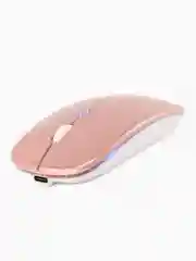 Розовый мышь компьютерная, бесшумная, беспроводная, RGB-подсветка, USB зарядка