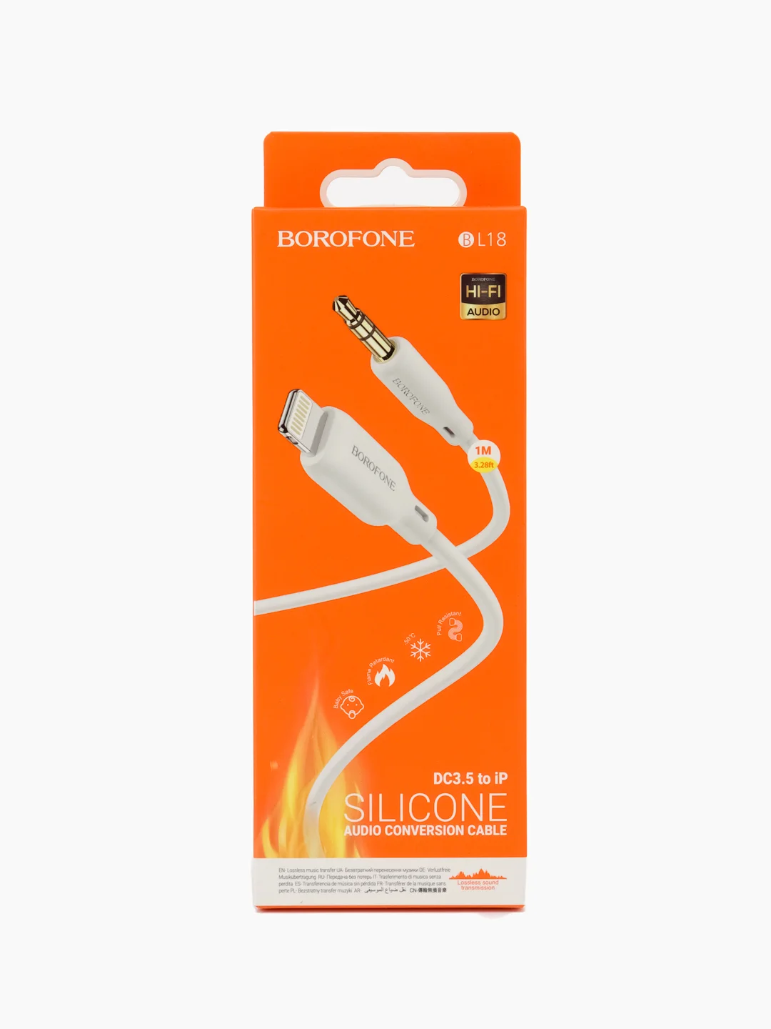 Белый акустический кабель AUX Borofone BL18, 3.5 мм, AUX, Type-C, Lightning