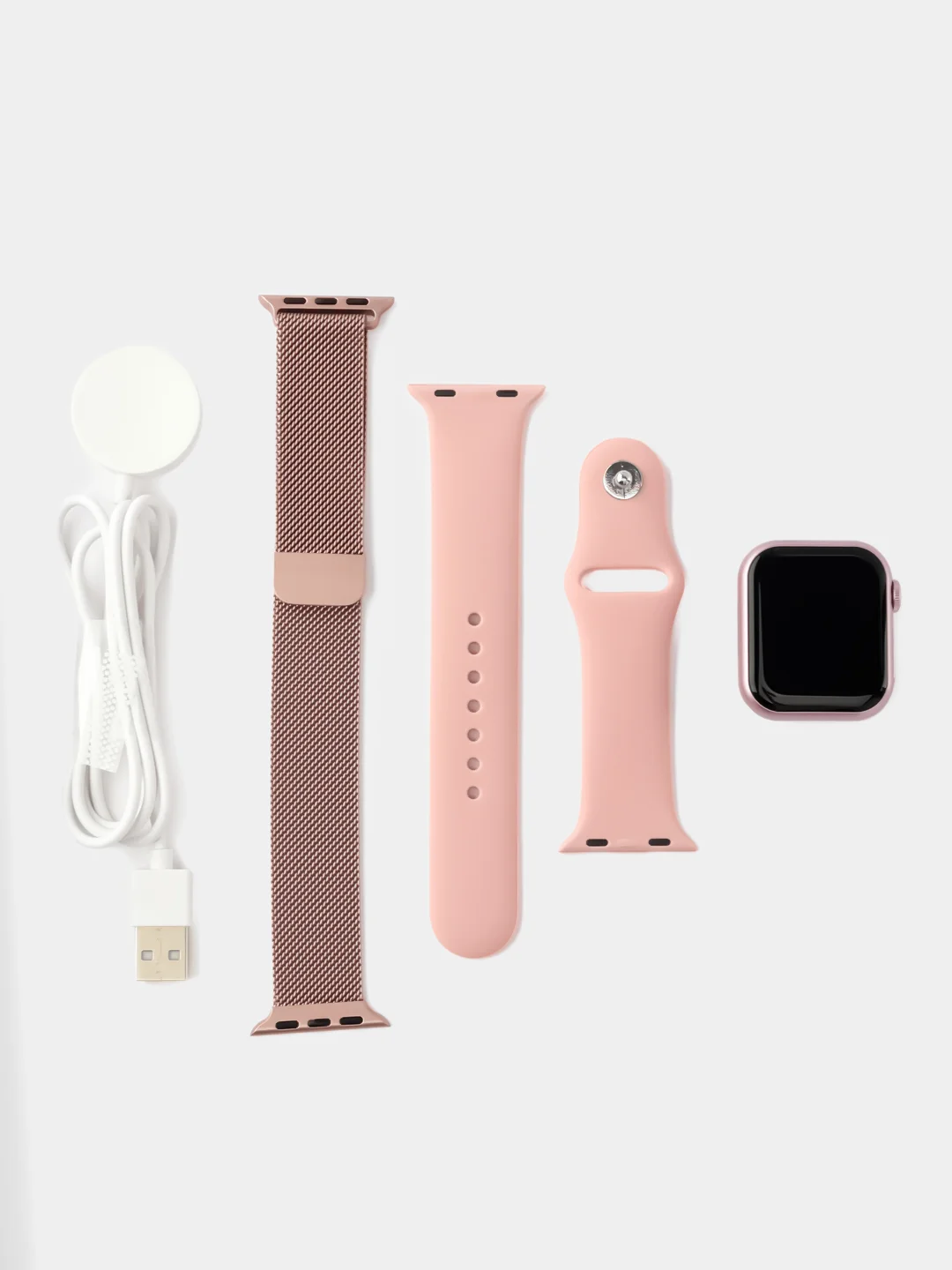 Розовый смарт часы, умные часы 9 серии, 45/41 мм, Smart Watch 9 серии, 2024