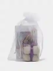 Серый металлик свеча на гипсовой подставке
