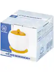 Сахарница 620 мл 12х12х12 см Elan Gallery Снежинки, с ложкой, с деревянной крышкой