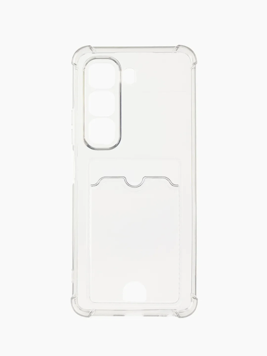 Чехол для Infinix HOT 50 4G (Инфиникс Хот 50 4 джи), с карманом для карт, прозрачный