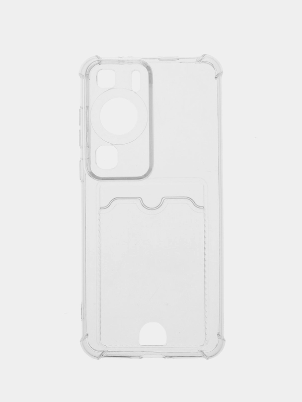 Чехол для HUAWEI P60 / P60 Pro( Хуавей П60 / П60 про ), с карманом для карт, прозрачный