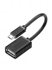 Черный кабель UGREEN US133 (10396) Micro USB Male to USB-A Female Cable With OTG Nickel Plating