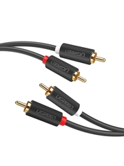 Кабель UGREEN AV104 (10518) 2RCA Male to 2RCA Male Cable. Длина: 2 м. Цвет: черный