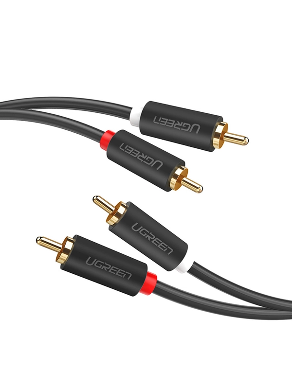 Кабель UGREEN AV104 (10518) 2RCA Male to 2RCA Male Cable. Длина: 2 м. Цвет: черный