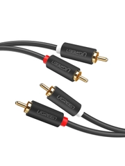 Кабель UGREEN AV104 (10520) 2RCA Male to 2RCA Male Cable. Длина: 5м. Цвет: черный
