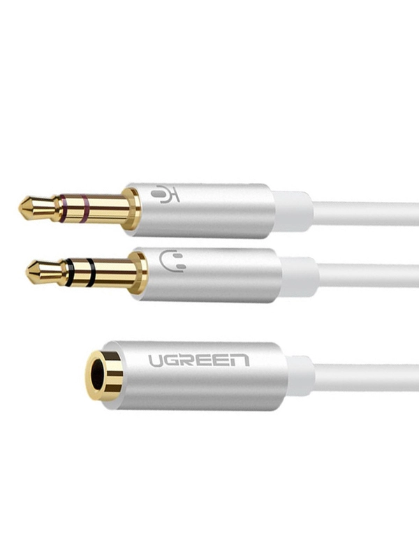 Кабель UGREEN AV140 (10790) Dual 3.5mm Male To 3.5mm Female Audio Cable Aluminum Case.