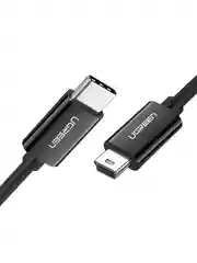 Черный кабель UGREEN US242 (50445) USB -C 2.0 Male To Mini USB 5Pin Male 28+24AWG Cable.