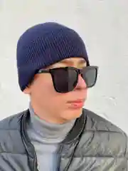 Темно-синий шапка мужская, зимняя с флисовым подкладом