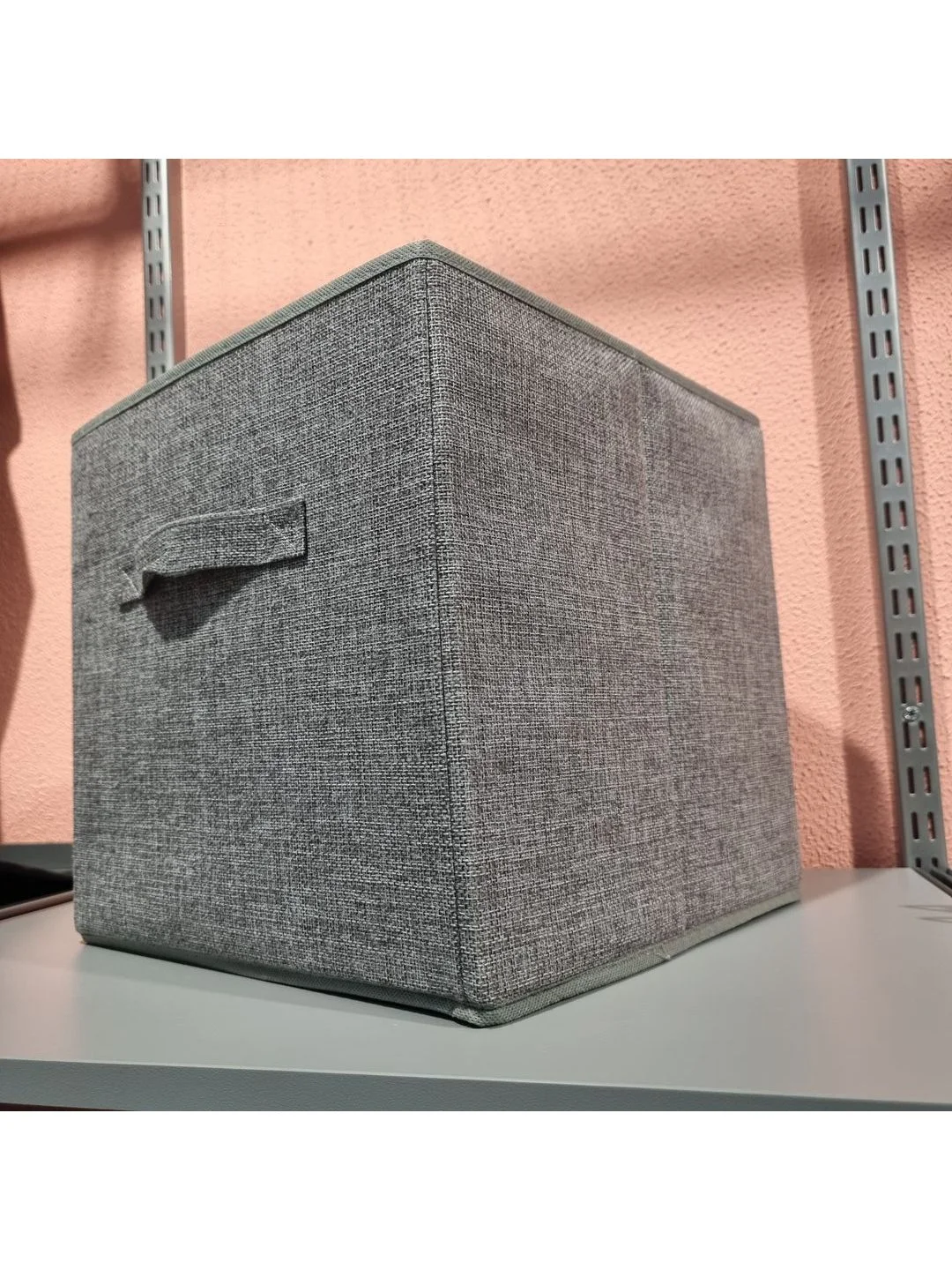 Серый коробка текстильная Титан-GS 30х30х30 см