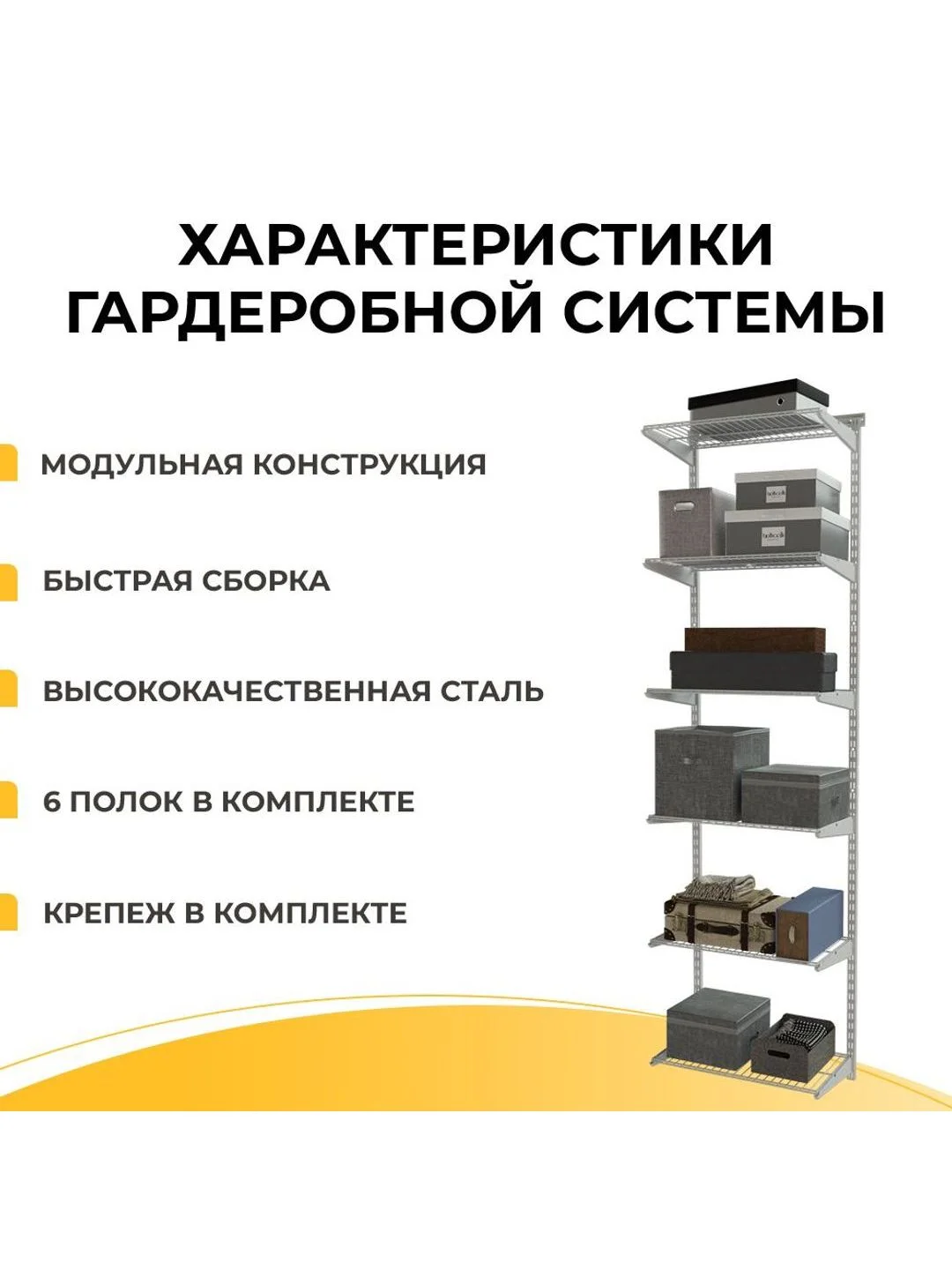 Белый гардеробная система хранения ГС-ЭКО Гардеробная из полок 550 белая 350
