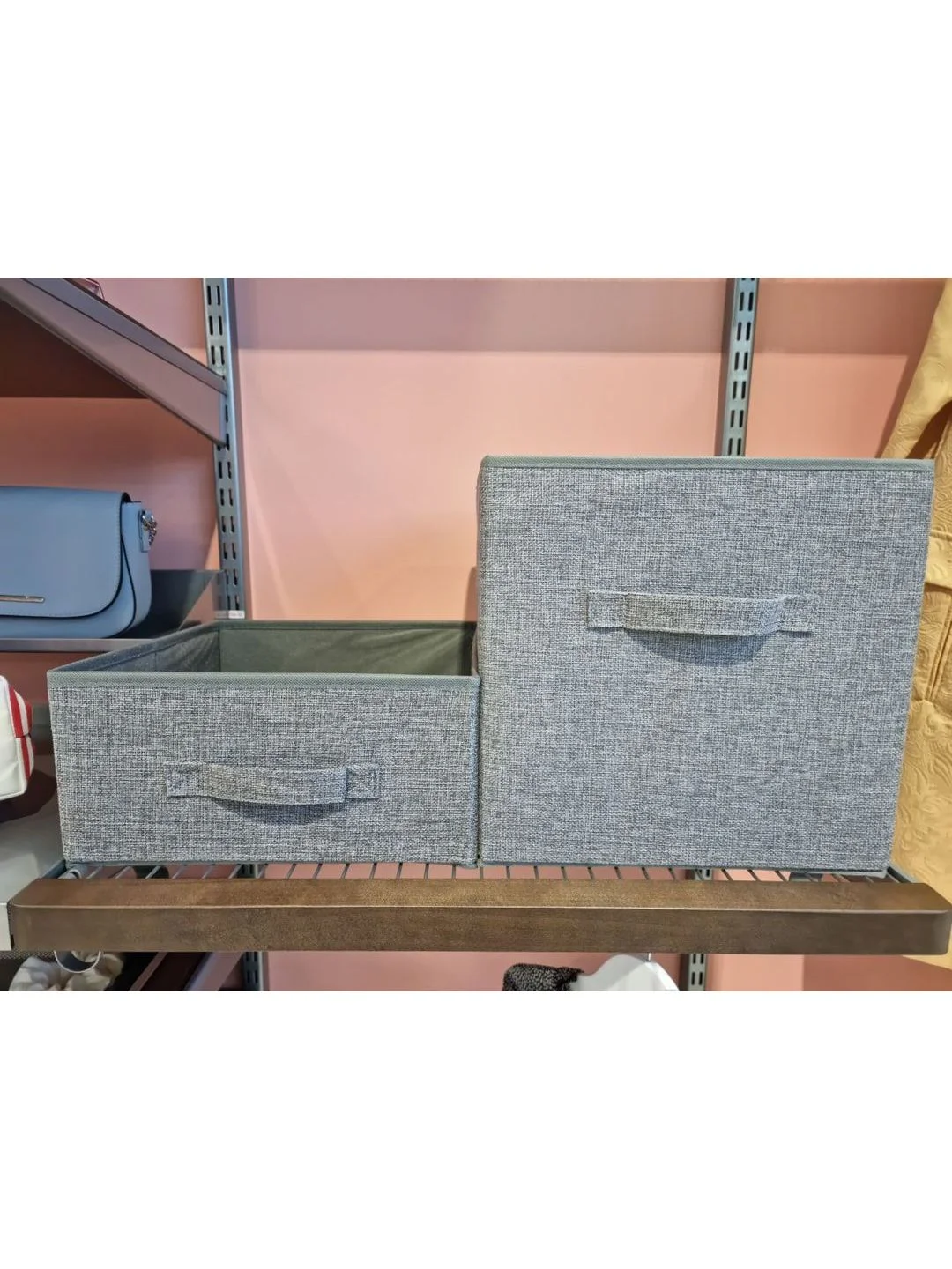 Серый коробка текстильная Титан-GS 30х30х15 см