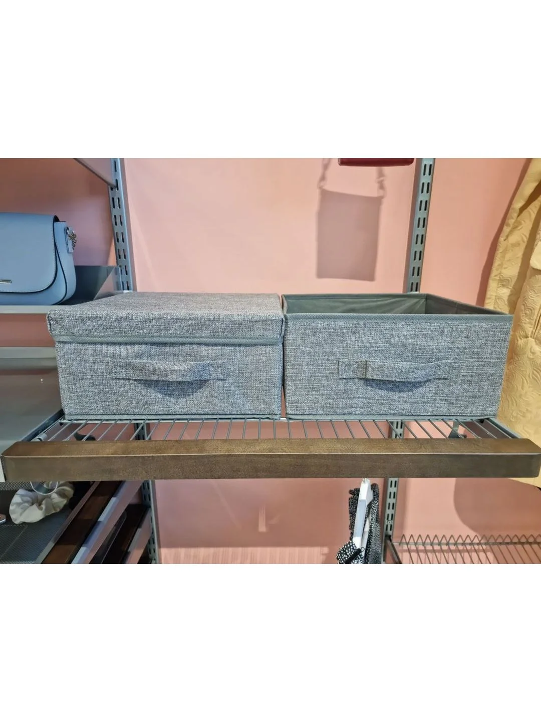 Серый коробка текстильная Титан-GS 30х30х15 см