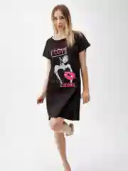 Ночная сорочка девушка LOVE КС1510П1 чёрный, KLERY