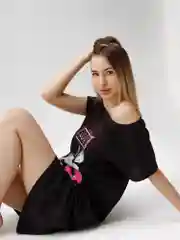 Ночная сорочка девушка LOVE КС1510П1 чёрный, KLERY
