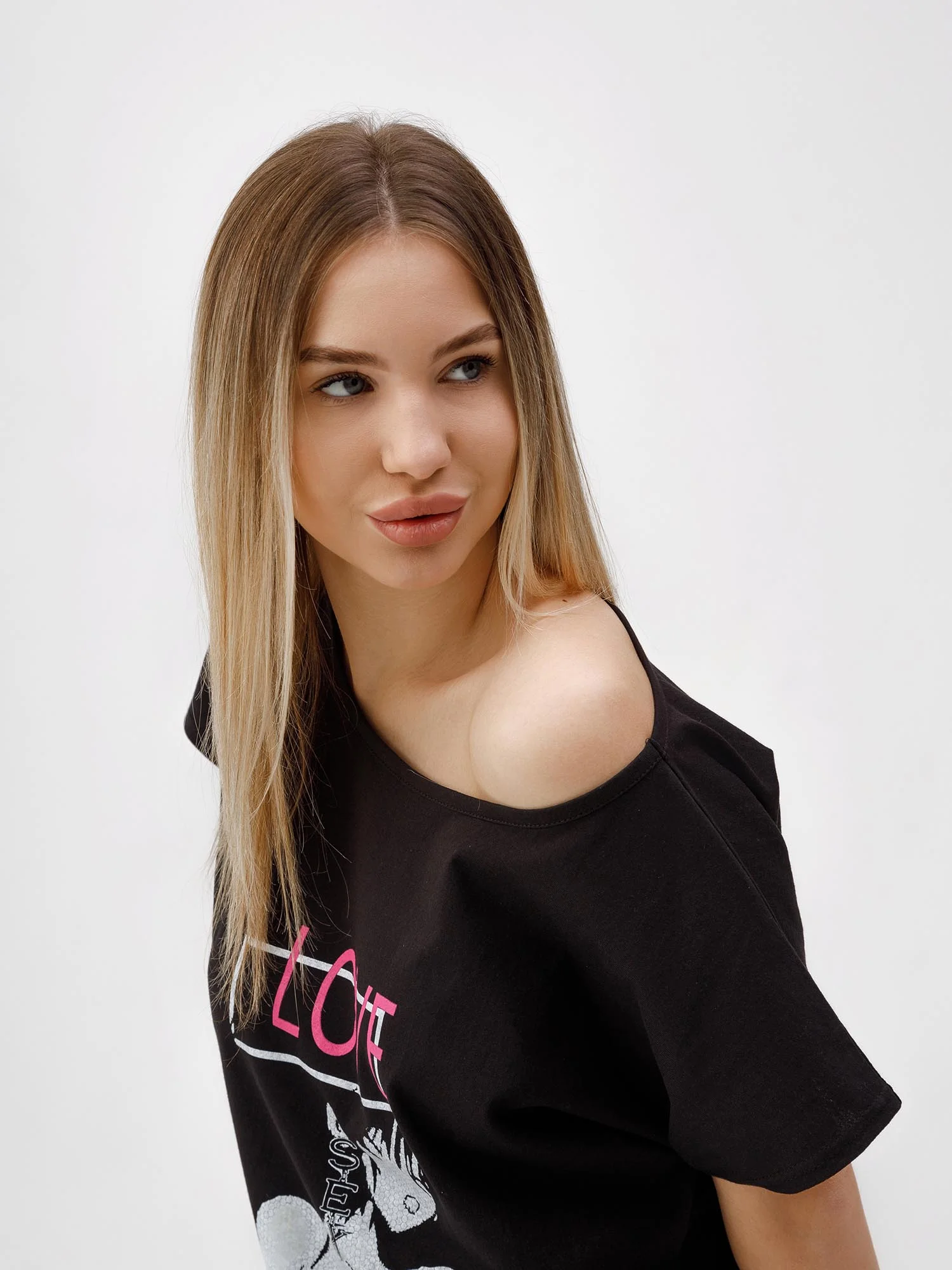 Ночная сорочка девушка LOVE КС1510П1 чёрный, KLERY