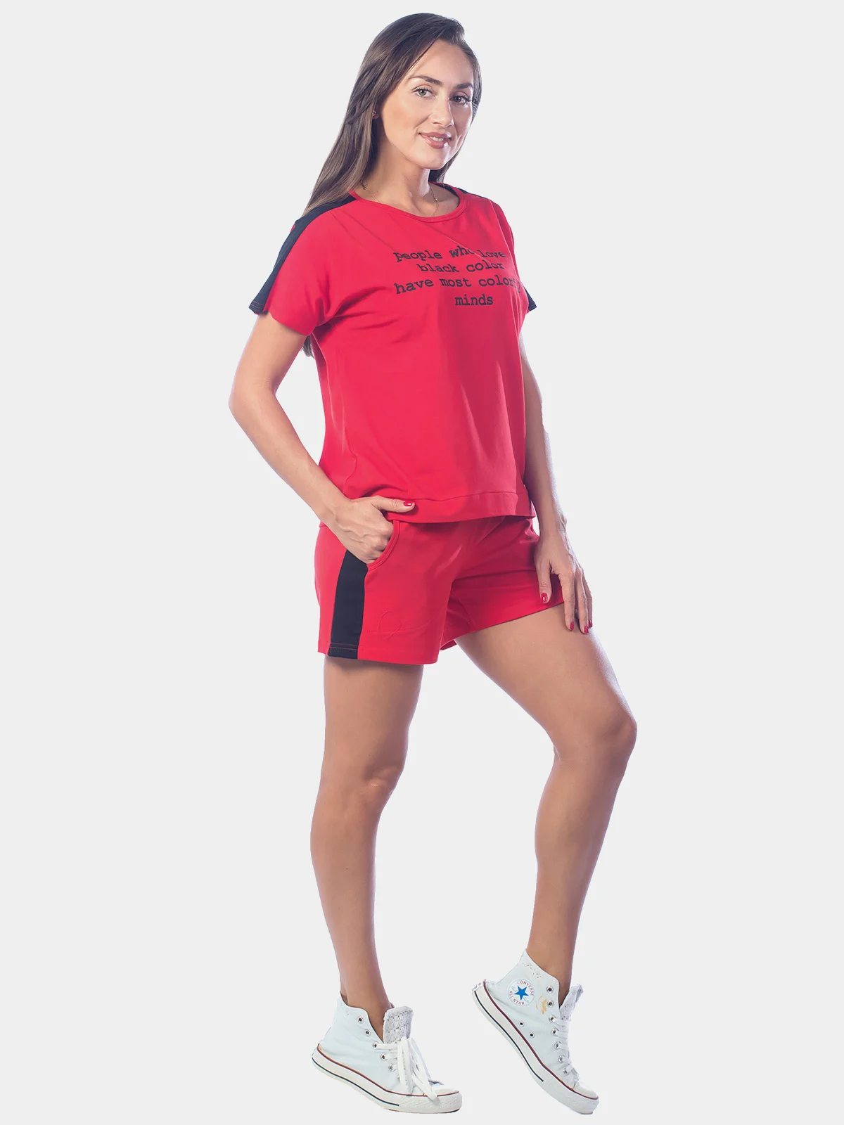 Костюм женский People why love, красный, КЛК1397П2