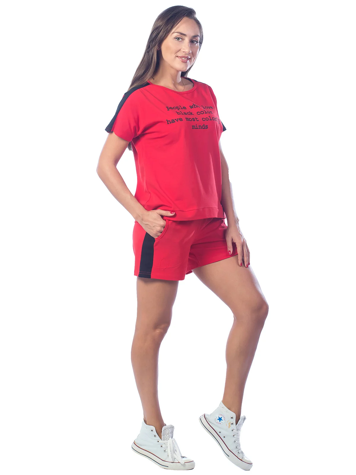 Костюм женский People why love, красный, КЛК1397П2
