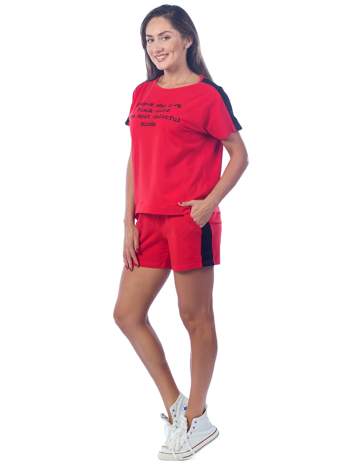 Костюм женский People why love, красный, КЛК1397П2