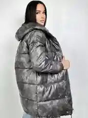 Тёмно-серый куртка женская эко кожа теплая зимняя осеняя димесезонная