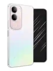 Прозрачный силиконовый чехол на Vivo Y19s / Виво Y19s прозрачный, с принтом, защита камеры