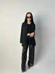Брюки женские гипюр, брюки кружево, брюки прозрачные