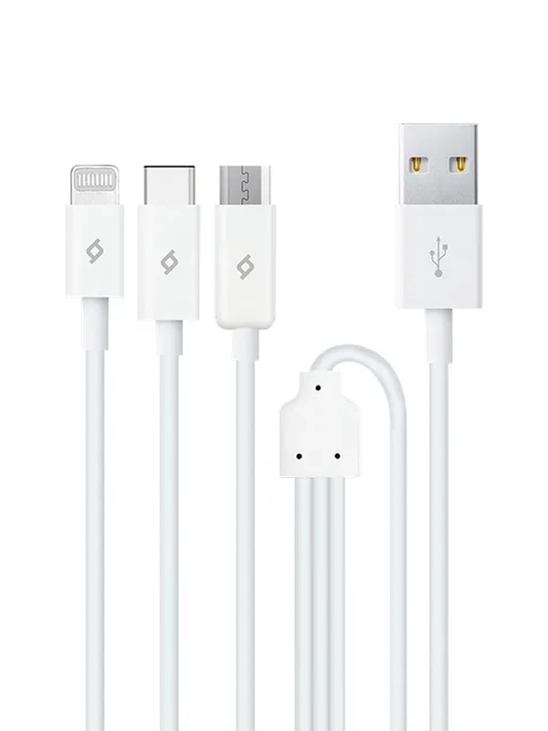 Кабель TTEC  Trio Charge Data Cable Type-C Lightning Micro USB. Длина: 120м. Цвет: белый