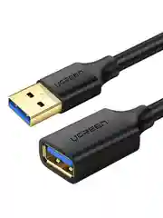Черный кабель UGREEN US128 (10369) USB-A 3.0 Male to Male Cable. Длина: 0,5м. Цвет: черный