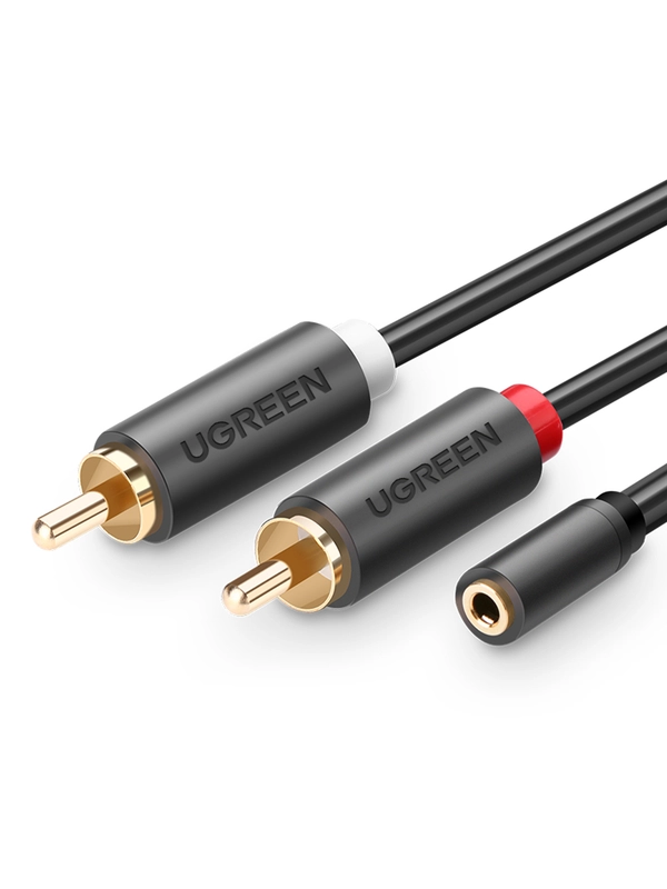 Аудиокабель UGREEN AV102 (10588) 3.5mm Female to 2 RCA Male Audio Cable. Длина: 1м.