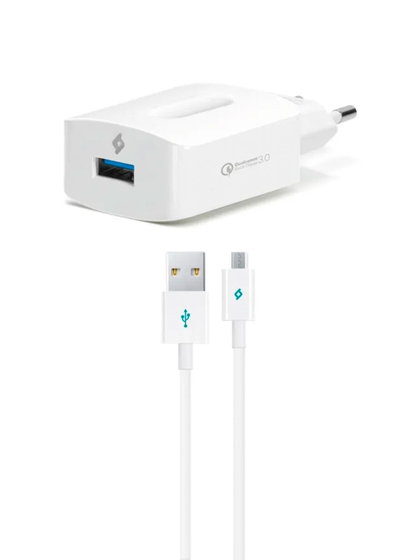 Сетевое зарядное устройство TTEC SpeedCharger QC 3.0 18W с кабелем Micro USB.