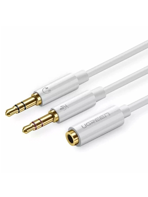 Кабель UGREEN AV140 (20897) 3.5mm Female to 2 Male Audio Cable ABS Case. Длина: 20 см.