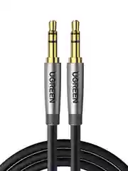 Серый кабель UGREEN AV150 (50355) 3.5mm Male to Male Alu Case Braid Audio Cable.