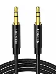 Черный кабель UGREEN AV112 (50363) 3.5mm Male to 3.5mm Male Cable Gold Plated. Длина: 2м.