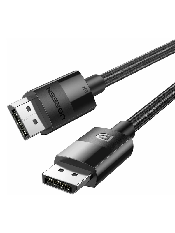 Кабель UGREEN DP114 (80390) DP 1.4 Male to Male Plastic Case Braided Cable. Длина: 1 м.