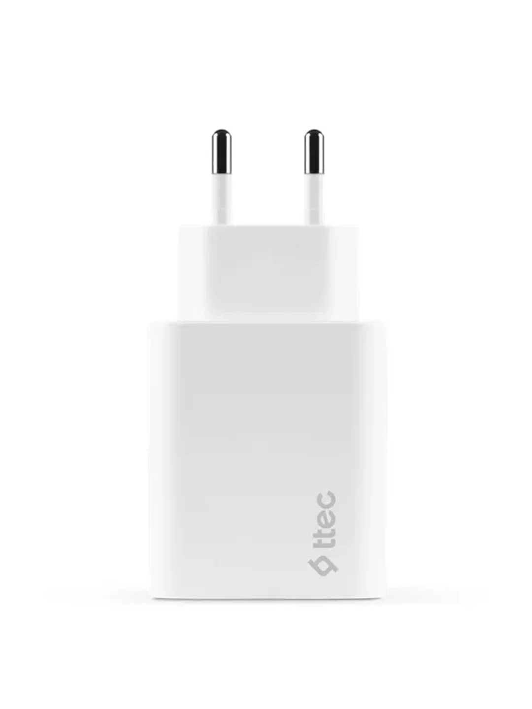 Белый сетевое зарядное устройство TTEC SmartCharger Duo USB-C+USB-A Travel Charger 2.4A.