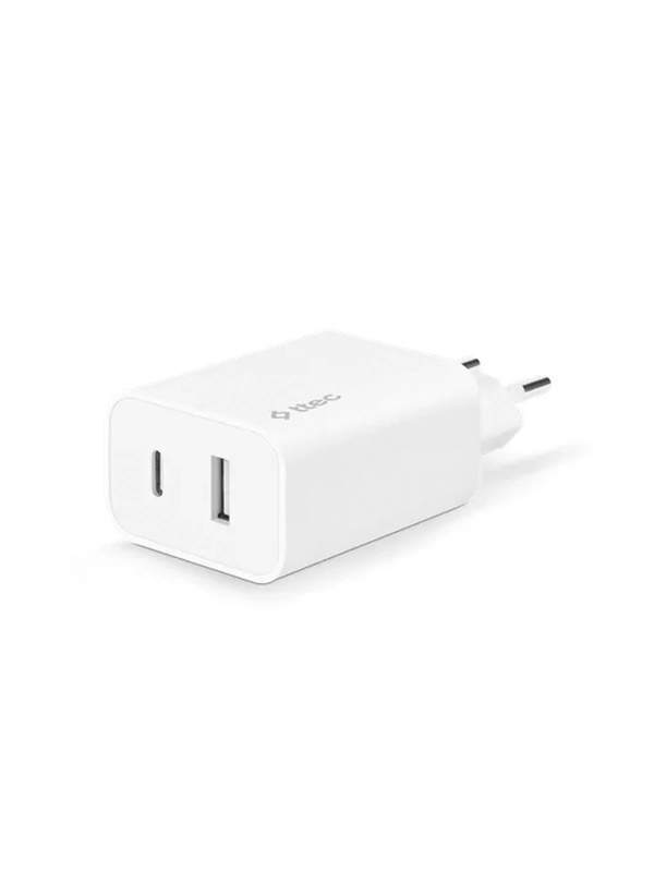 Сетевое зарядное устройство TTEC SmartCharger Duo USB-C+USB-A Travel Charger 2.4A.