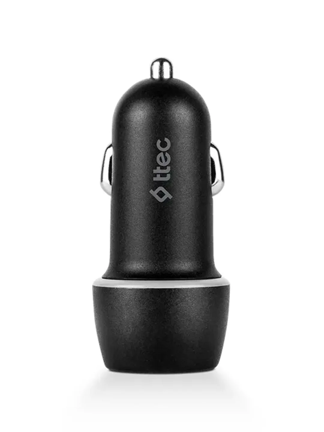 Черный автомобильное зарядное устройство TTEC SmartCharger 2.1A с кабелем Micro USB.