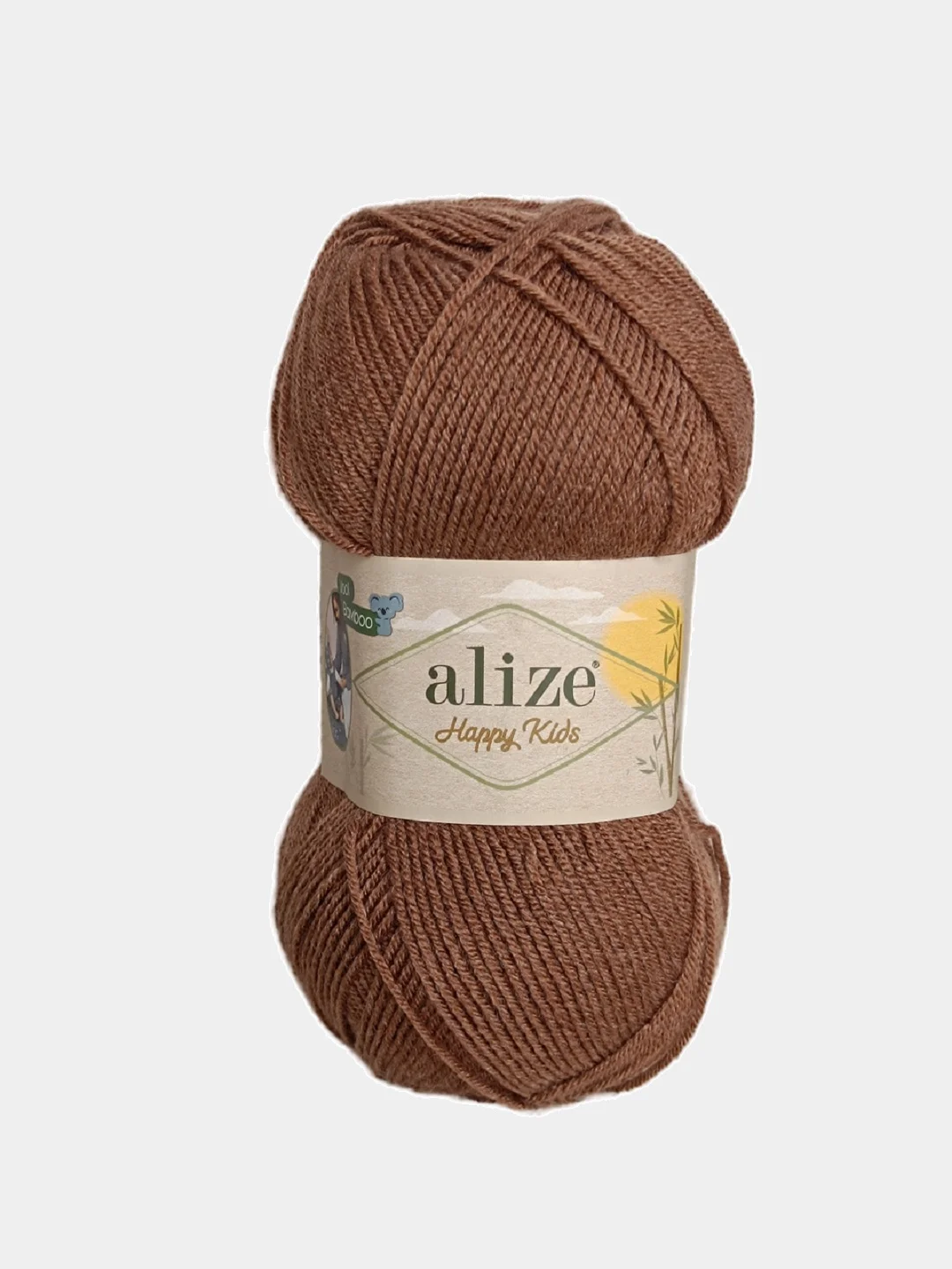 Шоколадный пряжа Alize Happy Kids 10% бамбук, 65% акрил, 25% шерсть, 100гр 310м 1 шт