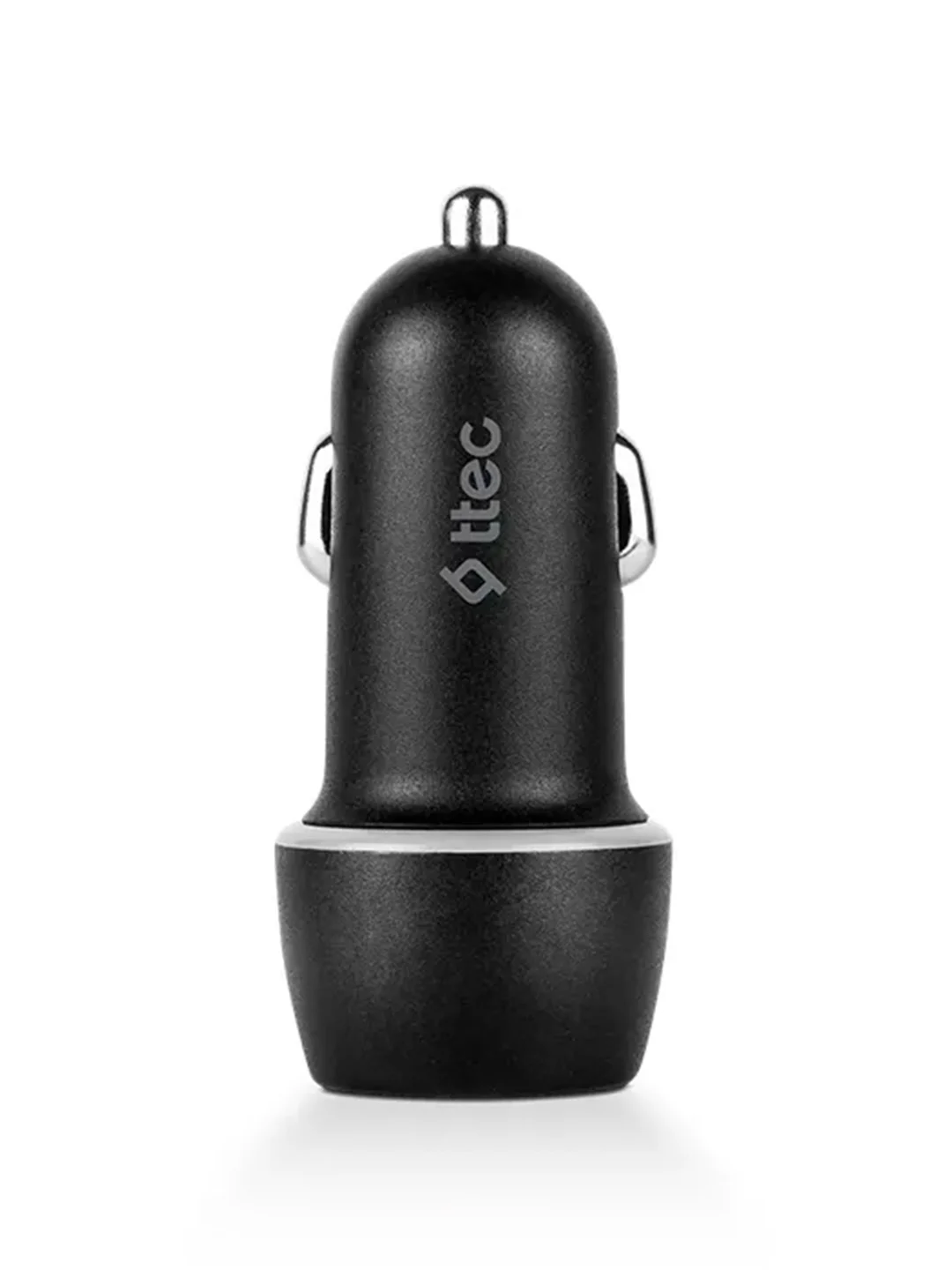 Черный автомобильное зарядное устройство TTEC SmartCharger 2.4A Car Charger с кабелем USB-C.