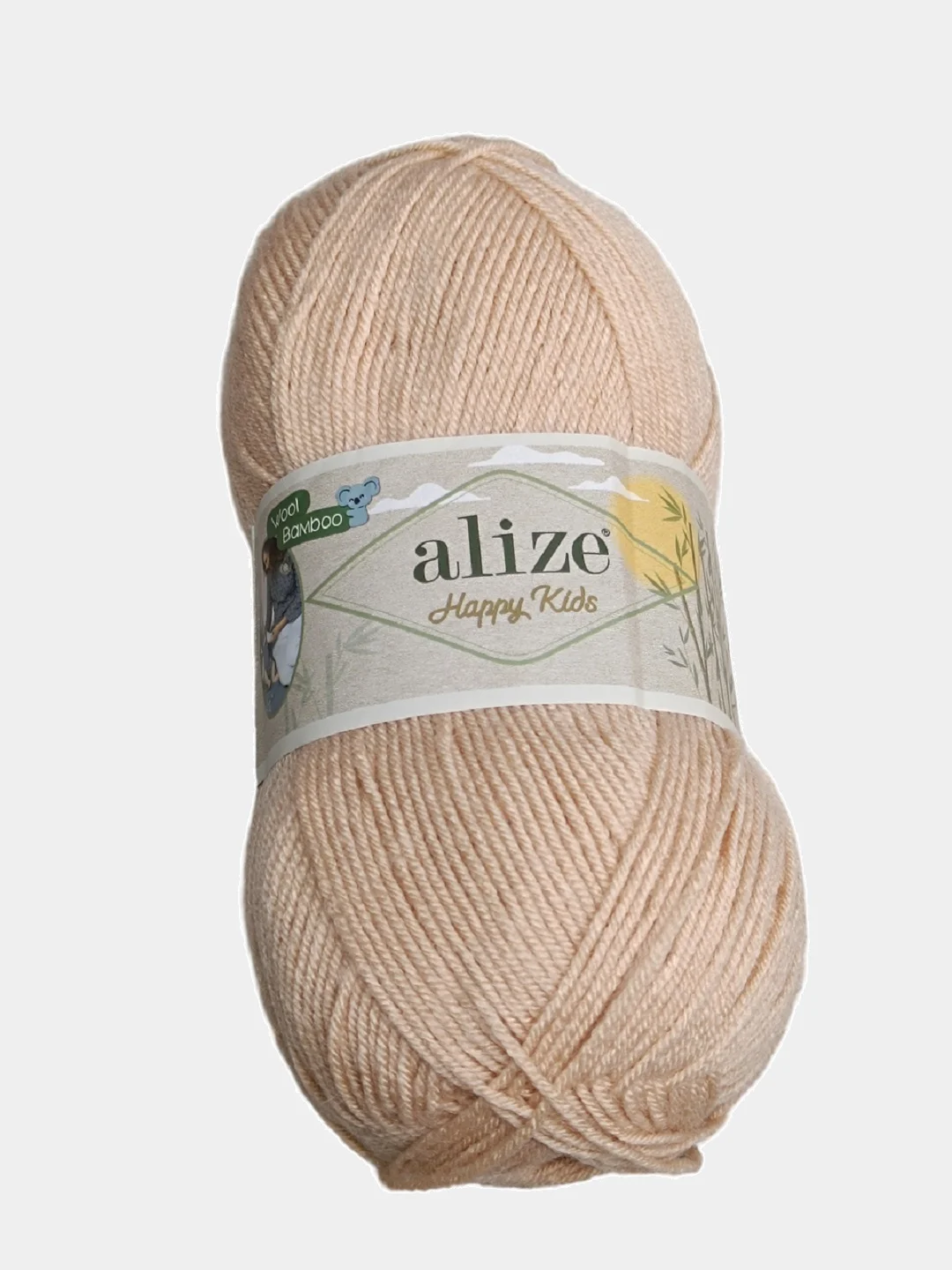 Бежевый пряжа Alize Happy Kids 10% бамбук, 65% акрил, 25% шерсть, 100гр 310м 1 шт